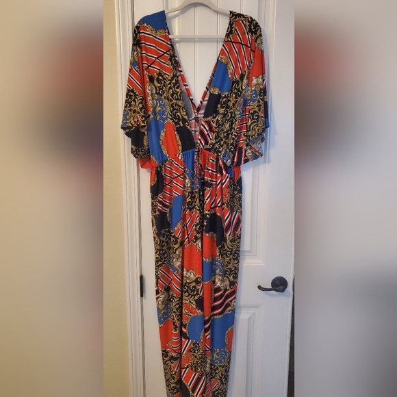 1X-3X BRIGHT NAUTICAL MAXI DRESS PLUS CURVE - Picture 7 of 8